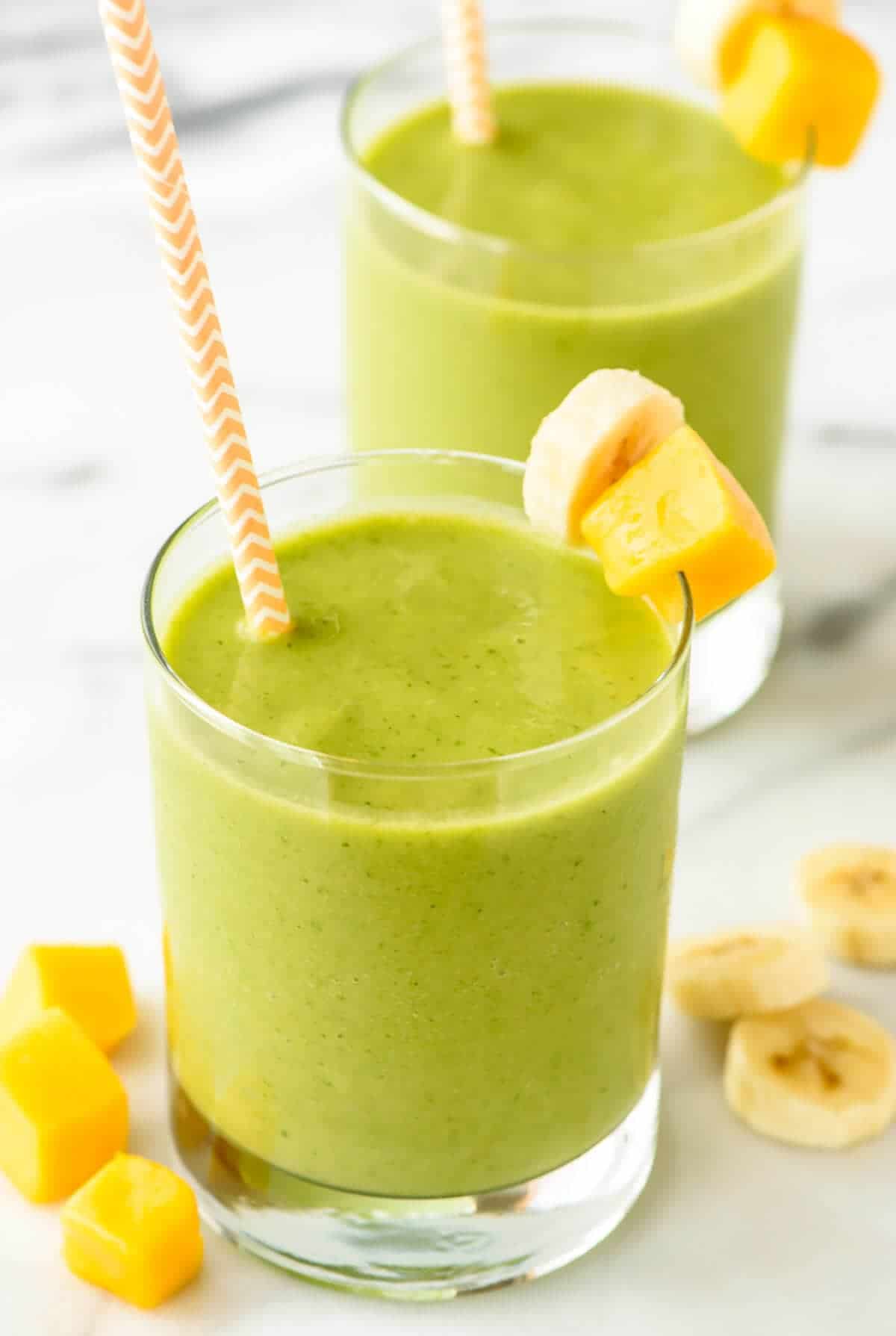 Well Plated by Erin 4 Ingredient Mango Green Smoothie