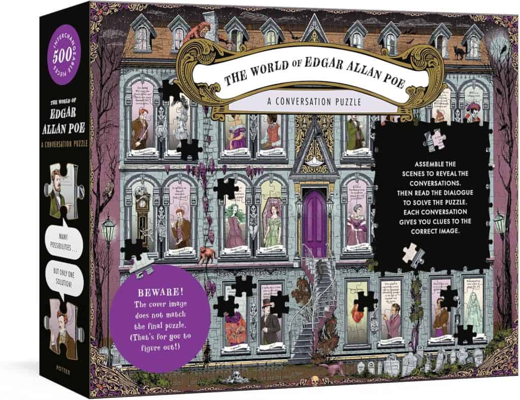 Clarkson Potter The World of Edgar Allan Poe- A Conversation Puzzle- 500-Piece Puzzle- A Jigsaw Puzzle for Adults
