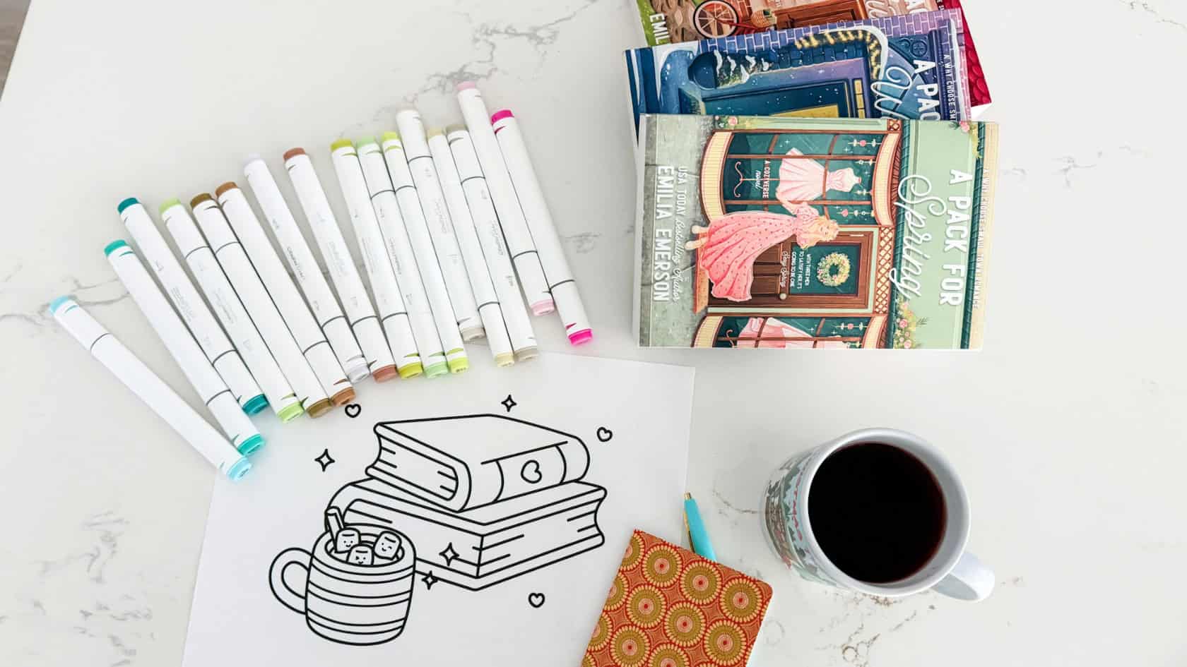 my soft living weekly menu with books tea and cozy rituals like journaling and adult coloring