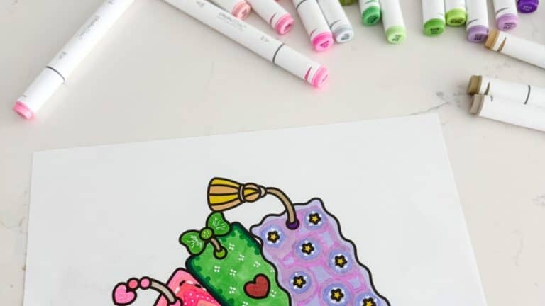 realistic cozy coloring setup with adult coloring for relaxation with bold easy coloring pages