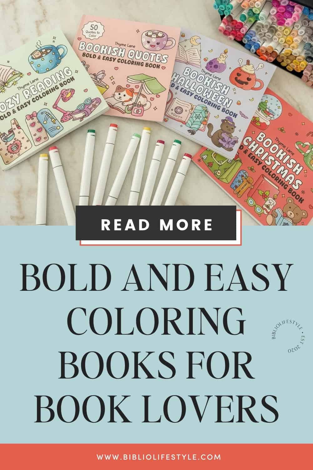 Bookmark to Read More about all of Thyme Lane Bold and Easy Coloring Books for Book Lovers