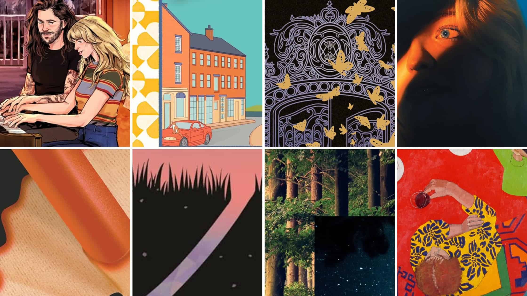 Collage of eight book covers from the 2026 fall book recommendations organized by eight reading moods
