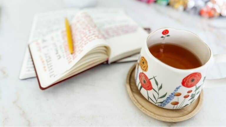 Journal and tea representing small decisions that can change your life