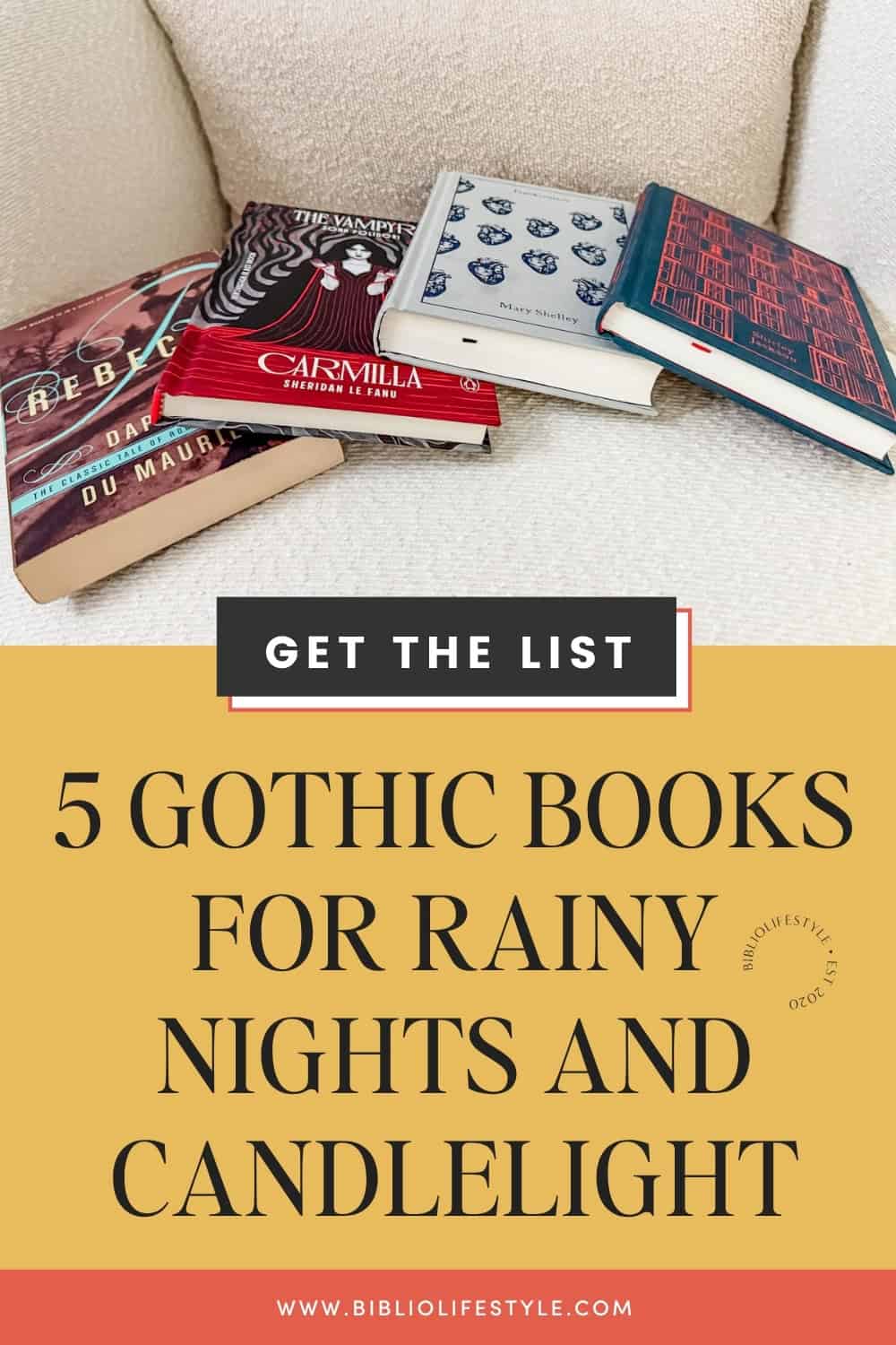 Bookmark to get the List of 5 Gothic Books for Rainy Nights and Candlelight